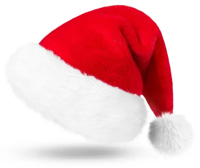 Weihnachtsmütze Plüsch Rot Samt mit Pompons One Size