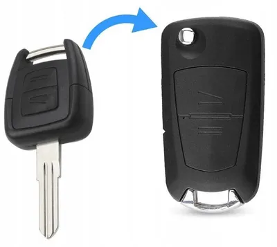 Produktbild von Techstar-Schlüsselgehäuse, Umrüstung auf Klappschlüssel (Flip), 2 Tasten, HU46-Klinge, kompatibel mit Opel Astra G, Vectra B, Zafira A, Corsa C