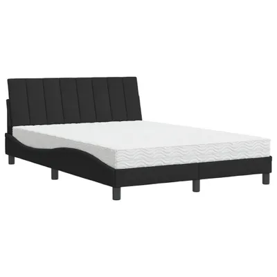 Produktbild von Bett mit Matratze "Hanko" Schwarz 120x200 cm Samt