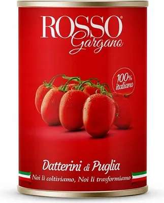 Obrázek produktu pro Rosso Gargano Datterini di Puglia 400 g italských rajčat v konzervě