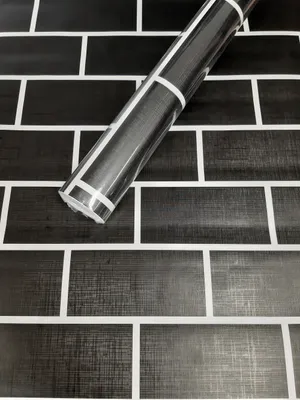 Produktbild von Tapeten Folie 3000-S selbstklebend schwarze Ziegel Steine Dekor 10 m x 45 cm Dekorfolie Möbelfolie Tapete 3066