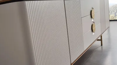 Produktbild von Perfekte Esszimmer Set Besteht aus Beige Anrichte und Spiegel 2tlg. neu