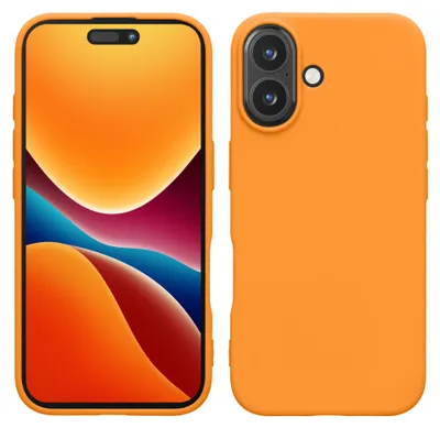Produktbild von kwmobile Handyhülle für Apple iPhone 16 Hülle - TPU Case - Kabelloses Laden - Schutzhülle Cover in Fruity Orange