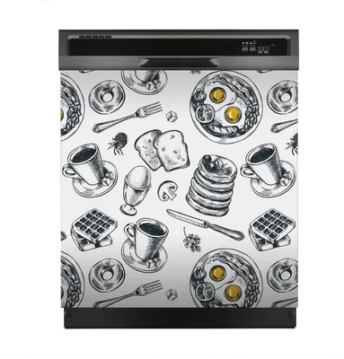 Produktbild von Aufkleber sticker 60x60 cm Dekorative folie Spülmaschine - Frühstücksprodukte
