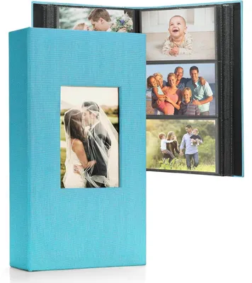 Immagine prodotto di Album fotografico grande, adatti a 408 foto di dimensioni 10x15 cm, rilegatura in tela, colore azzurro