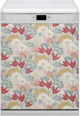Produktbild von Dekorative Magnetmatte Küche Geschirrspüle 60x80 cm Magnet für Spülmaschine - Frühlingsblumen