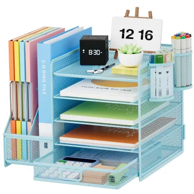 Image de Organisateur de bureau avec 5 compartiments et un porte-stylos