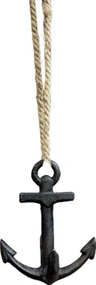 Produktbild von Rustikaler Gusseisen Anker antikbraun am Seil, 15 cm Ankerhöhe, 43 cm Gesamthöhe