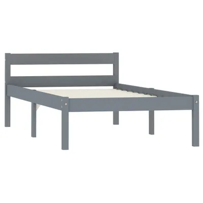 Immagine prodotto di vidaXL Massivholzbett Grau Kiefer 100x200 cm