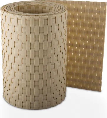 Produktbild von PE - Rattan Matte 300x90 cm Balkonsichtschutz, Sichtschutzmatte, Fb. 18 beige 3 Meter Matte
