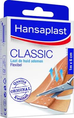Produktbild von HANSAPLAST Classic 10 Streifen 10 cm x 6 cm, wasser- und staubdicht, selbstklebende Pflaster zum Zuschneiden für die ganze Familie