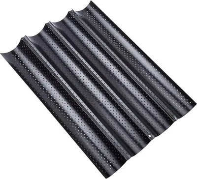 Zdjęcie produktu dla Forma do pieczenia bagietek 4 bagietki 38x33x2cm czarna z powłoką nieprzywierającą