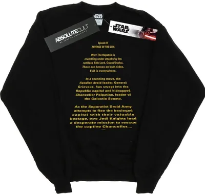 Produktbild von Star Wars - "Revenge Of The Sith Opening Crawl" Sweatshirt für Herren BI45751 (4XL) (Schwarz)