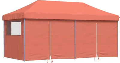 Produktbild von vidaXL Partyzelt Faltbar Pop-Up mit 4 Seitenteilen Terrakottarot