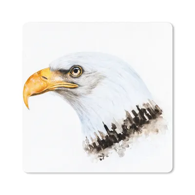 Produktbild von MuchoWow® Mauspad Mousepad Adler - Vogel - Aquarell 30x30 cm - Mousepads - Maus Mat - Pad - Mausunterlage - Gaming