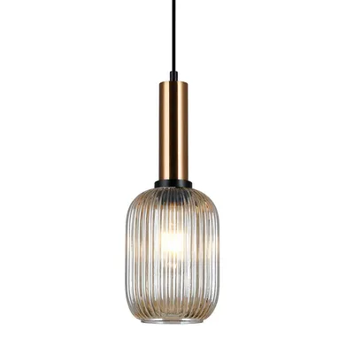 Image de Lustre Antiola laiton-noir 1xE27x40W verre, dimensions : 100x15x15 cm, IP20, Italux