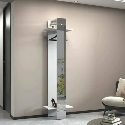 Produktbild von Violantino Garderobenschrank 50x35x190h cm Weiß, Kleiderständer