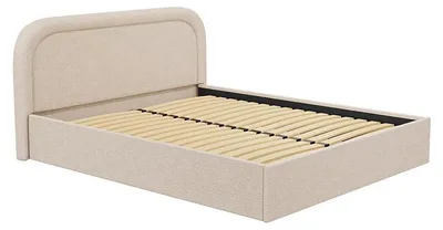 Produktbild von Bett mit Box - 140 x 190 cm - Bouclette Stoff - Beige - FIREZA II