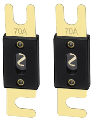 ANL-Sicherung 70A, 2 Stück, für Kfz-Audio, Gold/Schwarz