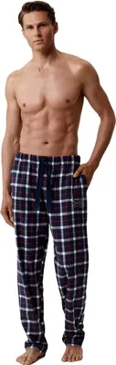 Immagine prodotto di Pantaloni da pigiama Atlantic, in cotone al 100%, colore blu navy, taglia XL, con coulisse