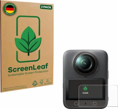 Produktbild von 2x ScreenLeaf Schutzfolie für DJI Osmo 360 nachhaltiger Displayschutz Display Schutz Folie Klar Transparent