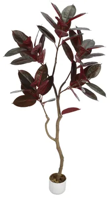 Productafbeelding van Kunstplant, 155 cm, kunstmatige rubberplant, kunstplant in pot