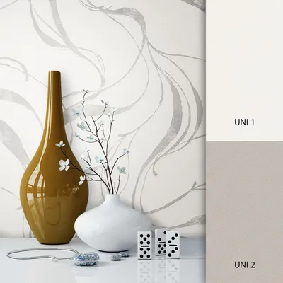 Newroom Vliestapete Elaehan - Muster Creme Linien, Wohnbeispiel
