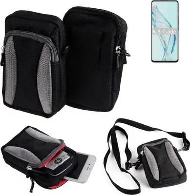 Produktbild von K-S-Trade Holster Schutz Hülle kompatibel mit ZTE Axon 30 5G Handy Hülle Gürteltasche Umhängetasche mit Zusatzfach schwarz