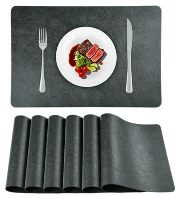 Obrázok produktu pre Podložky pod taniere, umývateľné, odolné voči teplu, 43 × 30 cm, 6-dielne, vhodné na jedálenský stôl