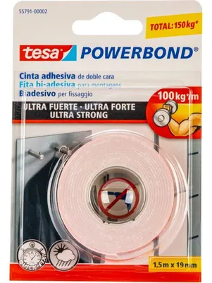 Obrázek produktu pro TESA Powerbond Ultra Strong, Bílá, 1,5 m, 1 kg/cm, 19 mm