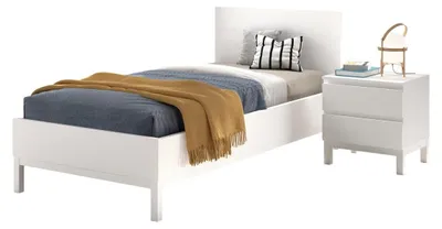 Image de Vipack Ensemble Chambre eva lit 90x200 + chevet blanc