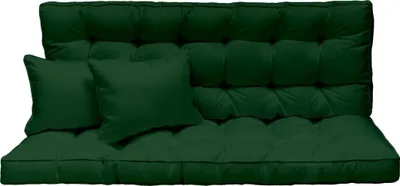 Produktbild von Hollywoodschaukel Auflage 180x50 cm, 3-Sitzer, dick gepolstert, Grün, Gartenbank, Balkon, Kissen Set [133]