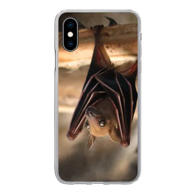 Produktbild von MuchoWow® Handyhülle Schutzhülle Hülle für iPhone X Baby - Fledermaus - Holz Silikon Softcase Handy Hülle - Handyhülle