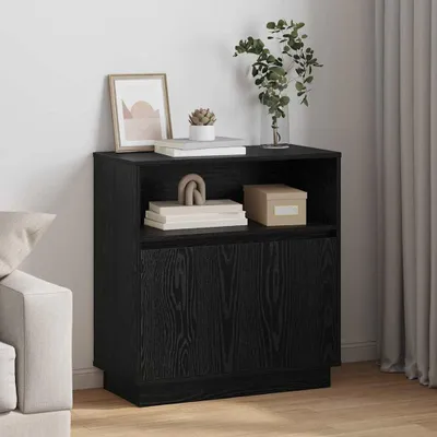Produktbild von vidaXL LED-Sideboard Schwarz Eichen-Optik 71 x 34,5 x 75 cm