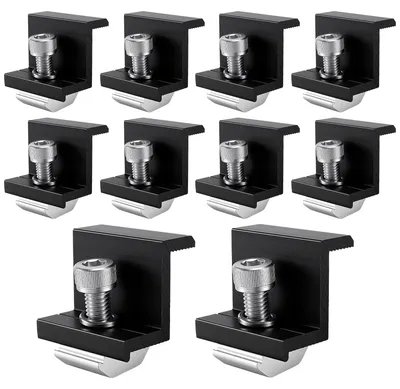 Solarpanel-Halterung 10er-Set, 30 mm, verstellbar, Alu, schwarz