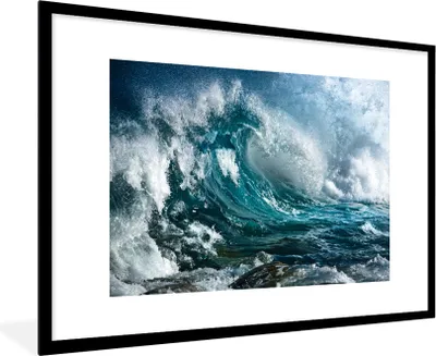 Produktbild von MuchoWow® MuchoWow® Gerahmtes Poster Meer - Golf - Wasser 90x60 cm - Poster mit zchwarzem Bilderrahmen - Wanddekoration - Fotos