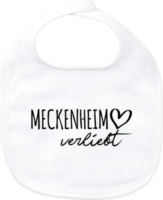 Produktbild von Huuraa Baby Lätzchen Meckenheim verliebt White Klettverschluss  Baumwolle Latz Geschenkidee