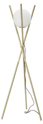 Immagine prodotto di Lampada da Terra Glamy X - Piantana 1 Luce E27 in Metallo Dorato e Sfera in Vetro Bianco Ø 55x155 cm - Design Minimalista Glam