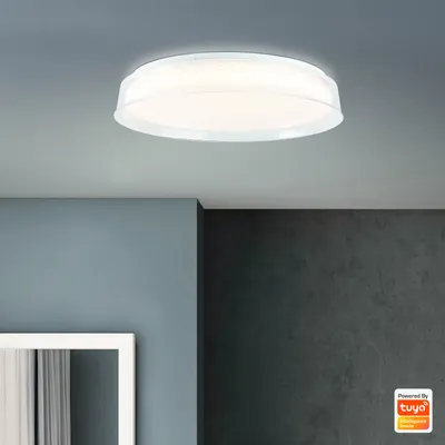 Produktbild von BRILLIANT Leanna LED Deckenleuchte 41cm transparent/weiß Tuya-App G97189/70