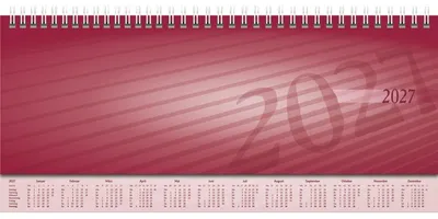 Produktbild von Schreibtischquerkalender Sequenz 29,7x10,5cm 1 Woche /2 Seiten rot 2027 Packung mit 5 Stück