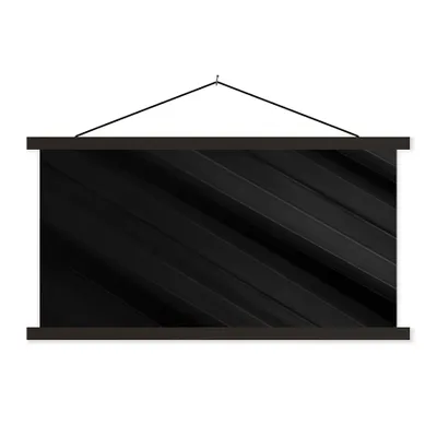 Produktbild von MuchoWow® Textilposter Schwarz - Grau - Design - Textur 150x75 cm mit schwarzem Rahmen - Posterleiste