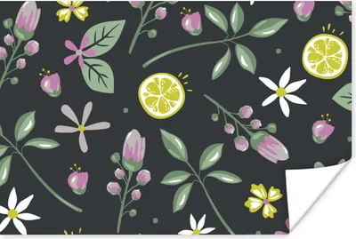 Produktbild von MuchoWow® Poster Sommer - Blumen - Früchte 60x40 cm - Schlafzimmerdekoration