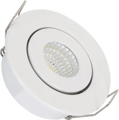 Produktbild von LED Downlight Einbaustrahler COB 1W Rund Schwenkbar Weiss Schnitt Ø 45 mm No Flicker 5000K Kaltweiß