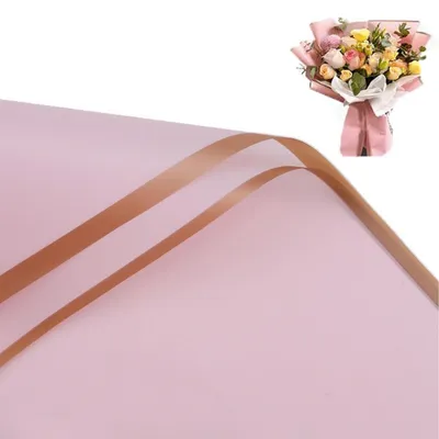 Image de Papier d'emballage rose, 20 feuilles, 58x58 cm, motif bouquet de fleurs, idéal pour les travaux manuels et utilisations diverses