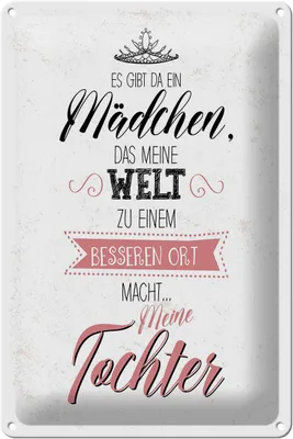 Produktbild von Blechschild Spruch Tochter macht meine Welt besser 20x30cm