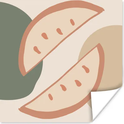 Produktbild von MuchoWow® Poster Obst - Pastell - Sommer 50x50 cm - Wohnzimmerdekoration