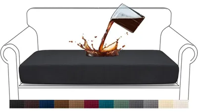 Produktbild von Sitzkissenbezug 2 Sitzer Schwarz Wasserdicht Jacquard Stretch