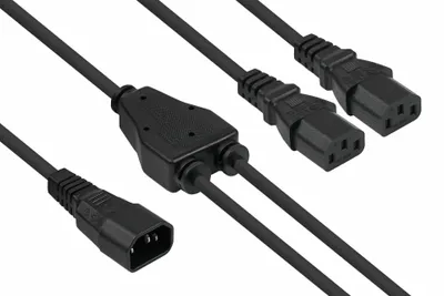 Produktbild von kabelmeister Y-Kaltgeräteverlängerung C20- 2xC13 schw. 0,3m