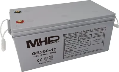 Produktbild von MHPower GE250-12 Gel-Akku 12 V/250 Ah, Anschluss T3 – M8, Deep Cycle