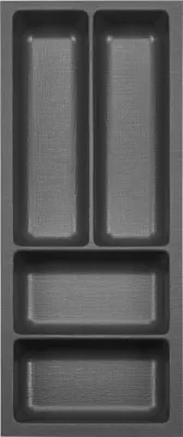 Produktbild von ORGA-BOX III Besteckeinsätze Tiefe 473 mm, Höhe 50,5 mm anthrazit Schubladeneinsätze Breite 191 mm für Schubladen 300 mm Canvas-Struktur